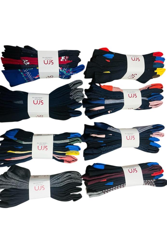 Sosete barbatesti inalte fara cusaturi 5/set ,nuante diversificate, Engros